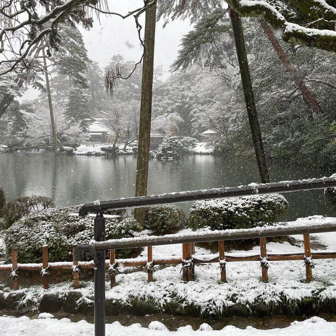 後藤聖那さんのインスタグラム写真 - (後藤聖那Instagram)「雪降るって知った瞬間に気付いたらホテルを出てた。 前日の夜中に女性用のタンクトップを購入。（S） ⁡ 次の日予報通り雪が降った。 ⁡ ホテルを出たばかりの僕の身体は、 まだ少し暖かくて、肌についた雪は一瞬で溶けた。 ⁡ お世話になった北陸放送の近くにある、 【金沢21世紀美術館】【兼六園】 ⁡ 雪の降る兼六園は格別だった。 晴れた兼六園行ったことないから差はわからない。 きっと格別だったのだろう。 ⁡ 街中で合う海外の方は大爆笑。 街中で合う年配の方は大心配。 ⁡ たくさんの海外の方が指さして笑って僕の写真を。 言ってやったよ。ピースサインで。 welcome to Japan.  This is Japan.ってね。」1月25日 13時16分 - see__nna