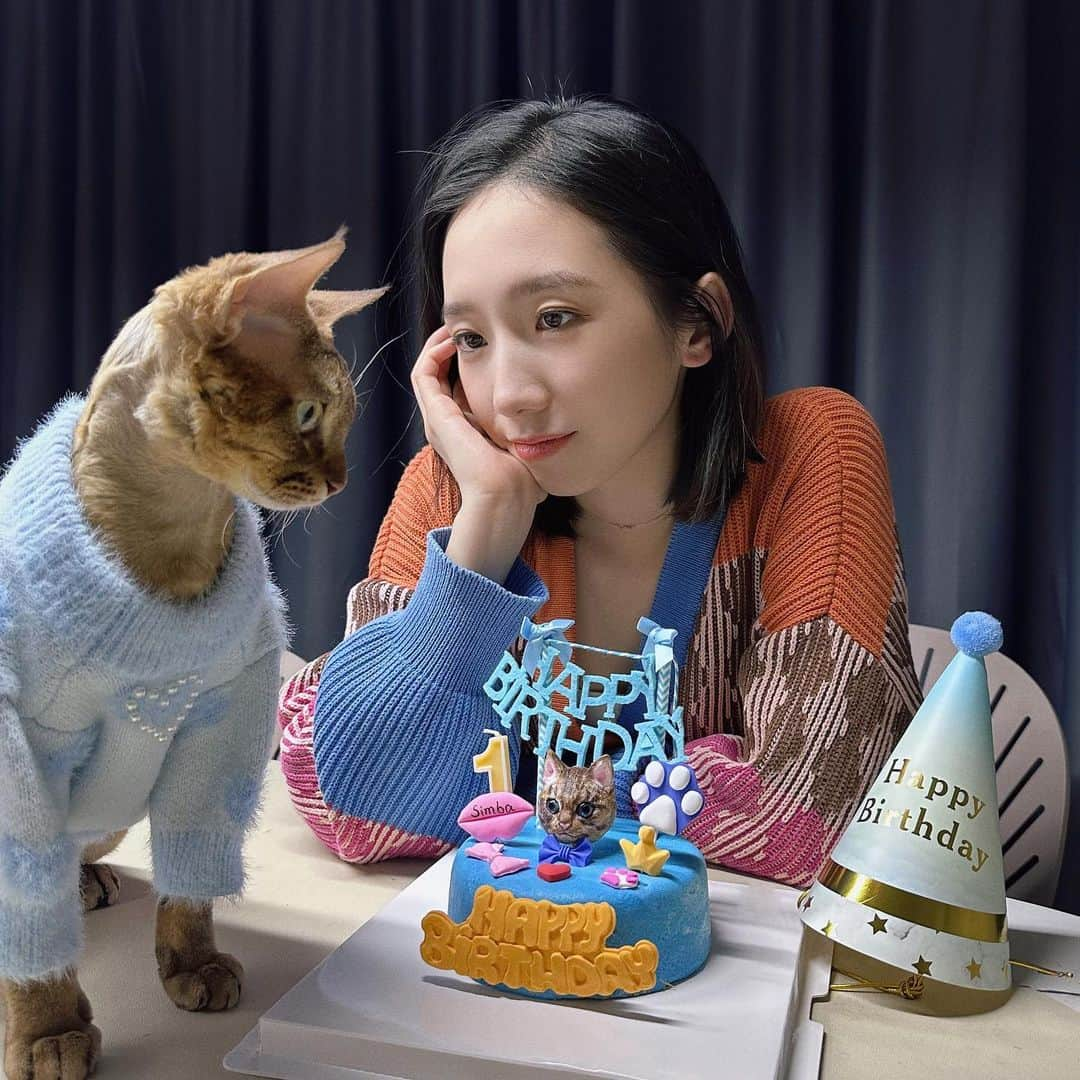 美岐のインスタグラム：「🐱🎂✨」