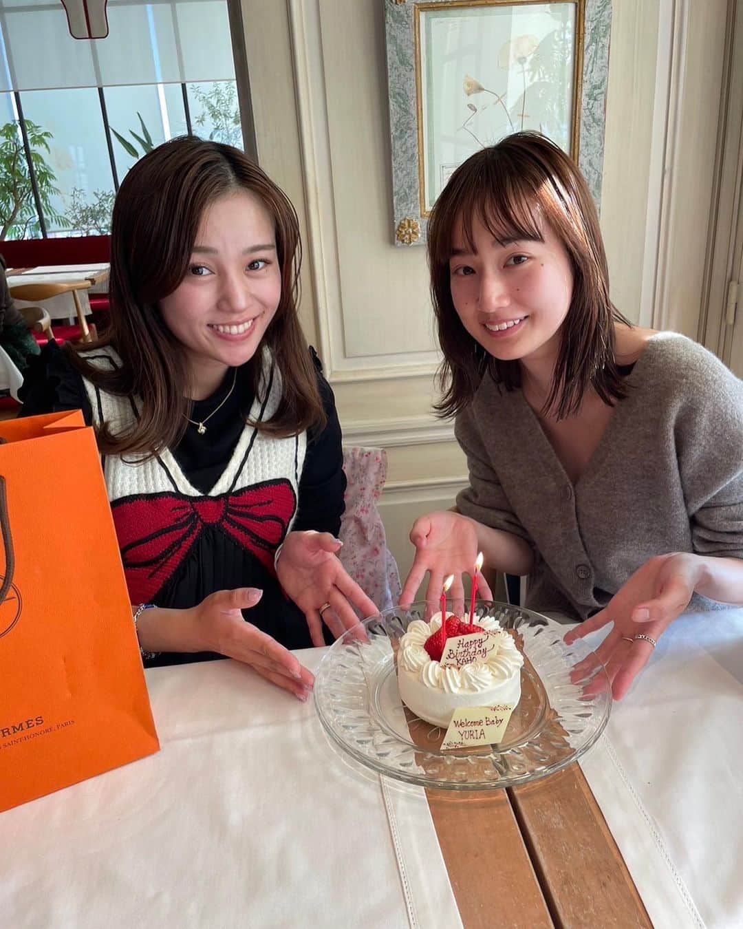 高嶋香帆のインスタグラム：「楽しきランチ会🫶 繭ちゃん、ゆりあちゃんありがとう🥰💓」
