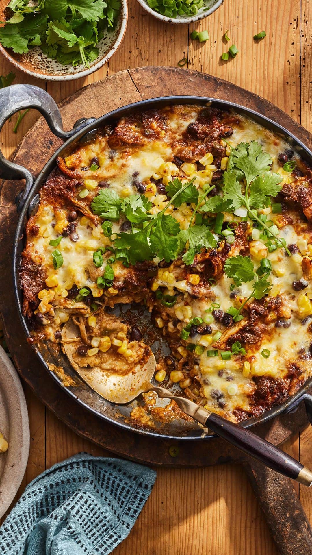 Gaby Dalkinのインスタグラム：「Our current go-to weeknight meal: Chipotle Chicken Enchilada Bake!! Recipe is linked in my bio https://whatsgabycooking.com/skillet-chipotle-chicken-enchilada-bake/」