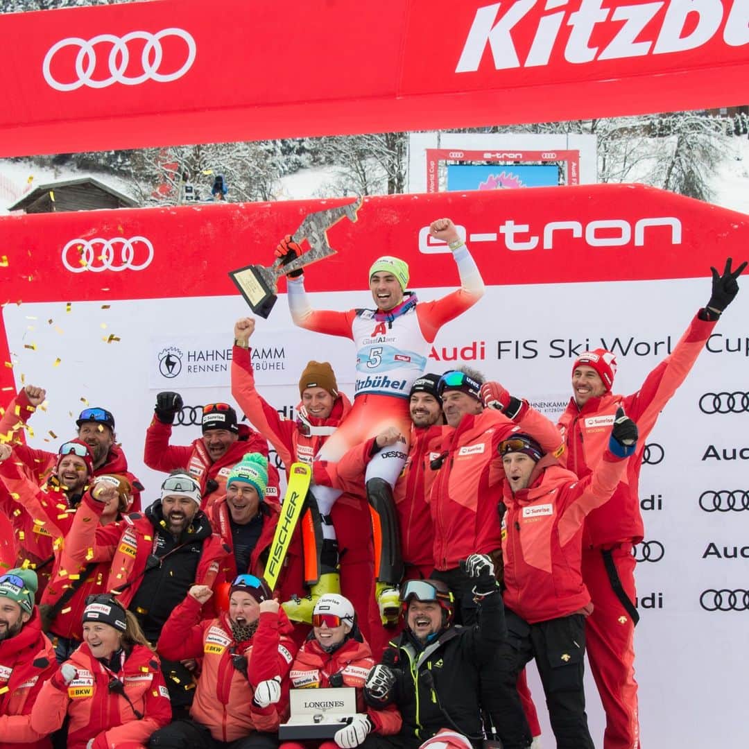 Descenteのインスタグラム：「Congratulations, Daniel!  Thank you for the great race in the men's slalom of the FIS AUDI SKI WORLD CUP on 22 January 2023 in Kitzbühel , Austria.  #descente  #danielyule  #swissski  #swissskiteam  #kitzbühel」
