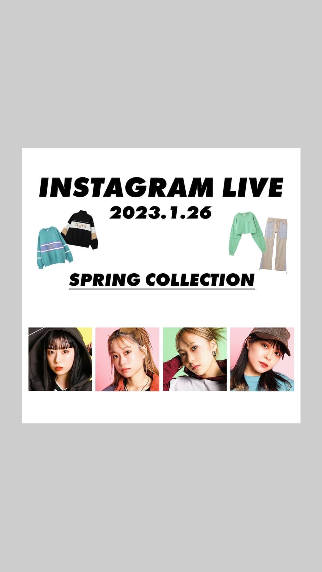 XGIRL_ootdのインスタグラム：「SPRING COLLECTION🌷vol.2   ▪️YUUKA 145cm／@__wendys2 ▪️AMANE 158cm／@amane_sss ▪️AMISA 160cm／@abibii92 ▪️YURI 162cm／@yuriiii2」