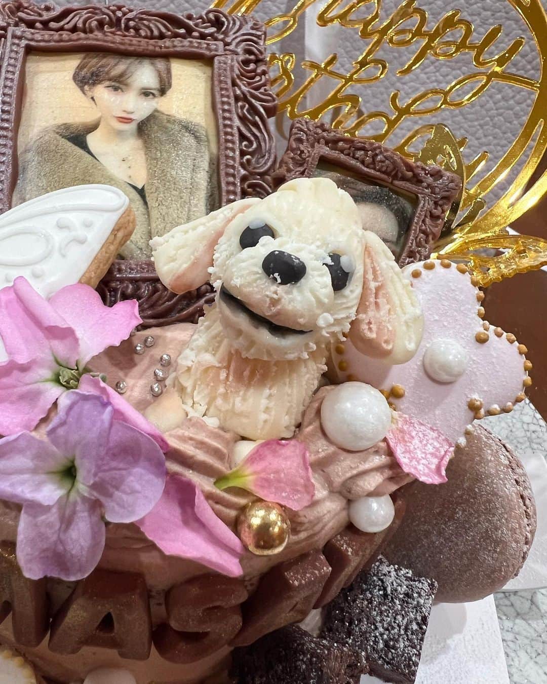 MASAMIさんのインスタグラム写真 - (MASAMIInstagram)「可愛いケーキありがとう♡♡ ポコがいるwwwwwww🥹🥹🥹🥹 再現度高い🤣♥️  ももとお姉ちゃんありがとう♡♡」1月27日 11時57分 - iharamasami