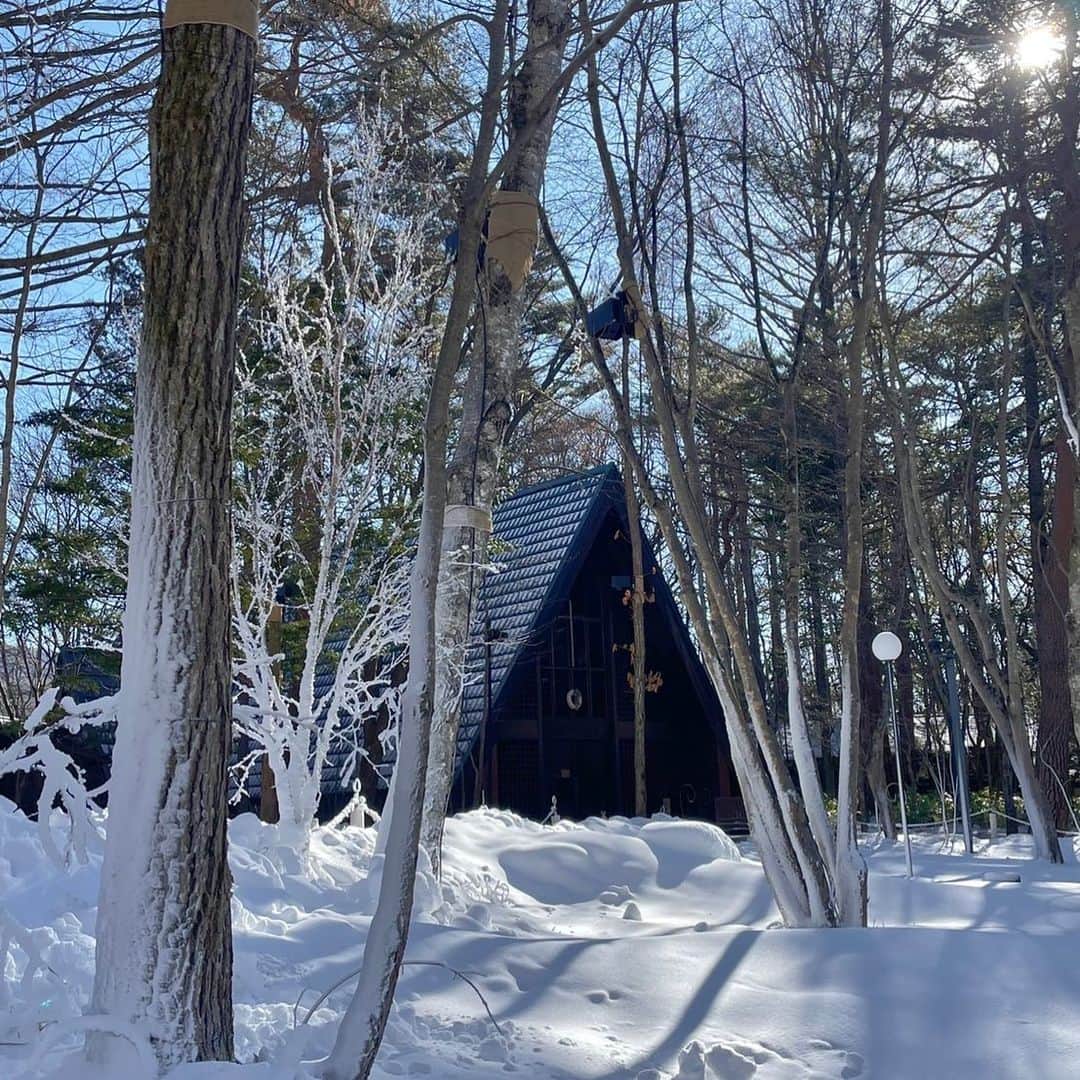 【公式】軽井沢高原教会のインスタグラム：「昨日の軽井沢高原教会。 晴れていましたが、とっても寒い！ 今日はまた少し積もりました。  皆様寒さに気をつけて、 良い週末をお過ごしください。  #軽井沢 #軽井沢高原教会 #雪景色」
