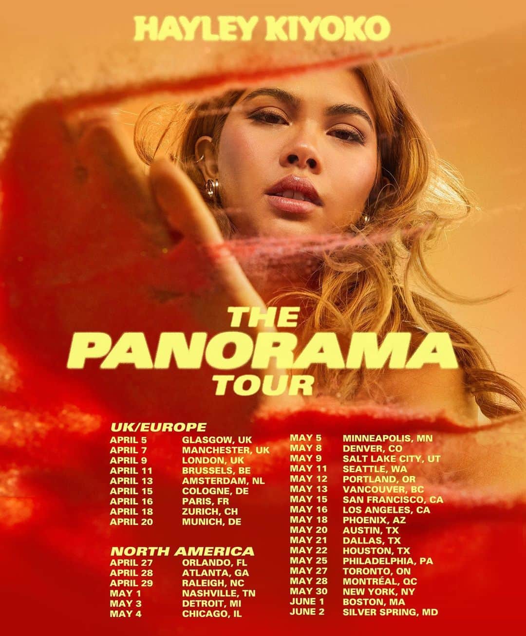 ヘイリー・キヨコのインスタグラム：「MY FIRST HEADLINING TOUR IN 4 YEARS!!!! 😭 i am so nervous and excited. Pre-sale is Wednesday 12pm local! I’ve waited so long for this moment and I can’t wait to see you all out there!!! ITS GOING TO BE SO SPECIAL🌈🌈」