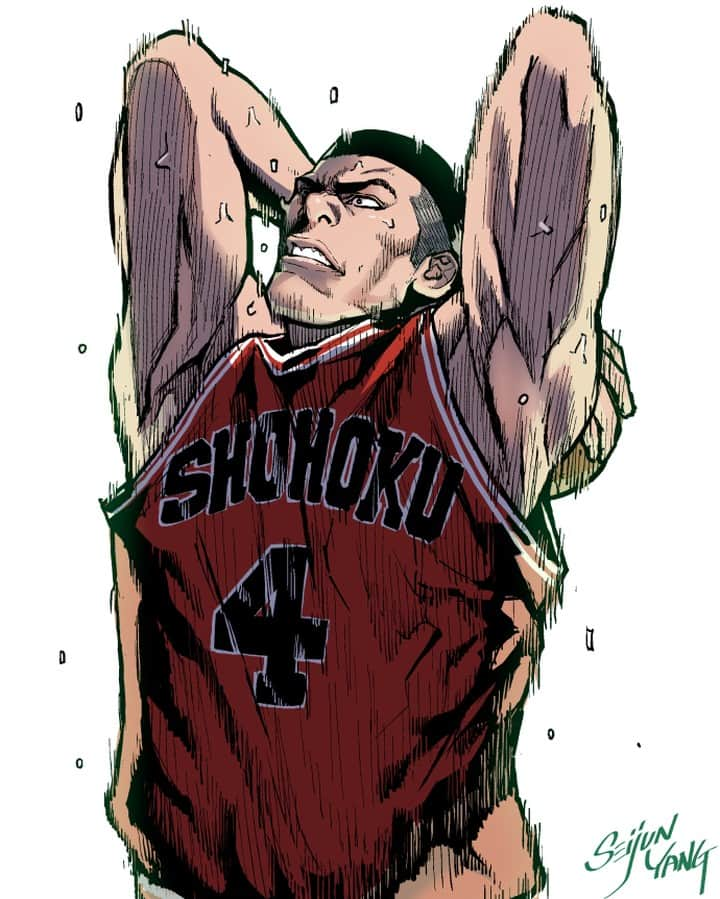 セイジュンのインスタグラム：「북산의 4번. 고릴라 덩크 #슬램덩크 #スラムダンク  #SLAMDUNK #THEFIRSTSLAMDUNK」