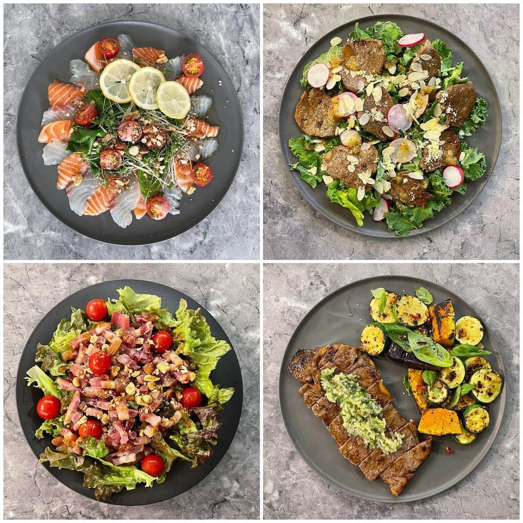 Aya（小山内あや）のインスタグラム：「AYAごはん🍽️✨ 年が明けて食生活はすっかり元通り。 それにしても年末年始、いっぱい食べたわぁ〜🫣 ていうか食べてばっかw ず〜っと何かしらもぐもぐしてた気がする😂😂ww 2枚目はお昼ごはん用のランチBox😋 野菜ばっかじゃんって言われるかと思いますが、私はだいたいトレーニング後が昼食なので、ガッツリ身体動かした後にガシガシ食べれなく😅 なのでお弁当はこんな感じ☝️ 今年も栄養いっぱい摂ってヘルシーに過ごしましょう💪🏼⭐️⭐️」