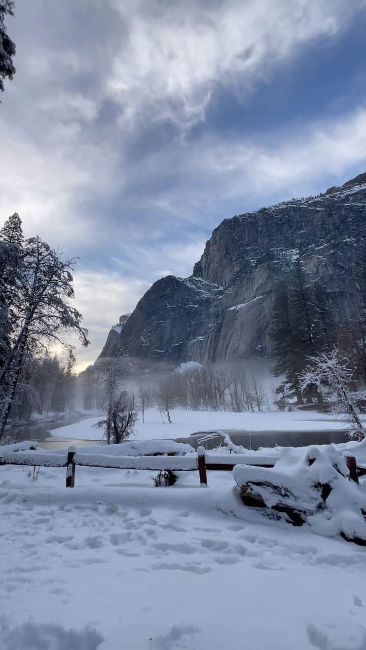 ジェシカ・バーチアーガのインスタグラム：「Winter in Yosemite National Park ❤️  #yosemite #yosemitenationalpark」