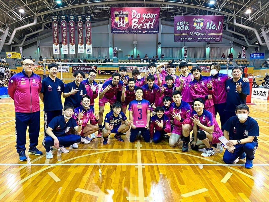 平田亮介のインスタグラム：「vs VC長野 3.4勝目！応援ありがとうございました😊来週はホームゲームです！頑張ります👍 #東京グレートベアーズ #グレベア #VC長野 #長野県 #Vリーグ #volleyball」