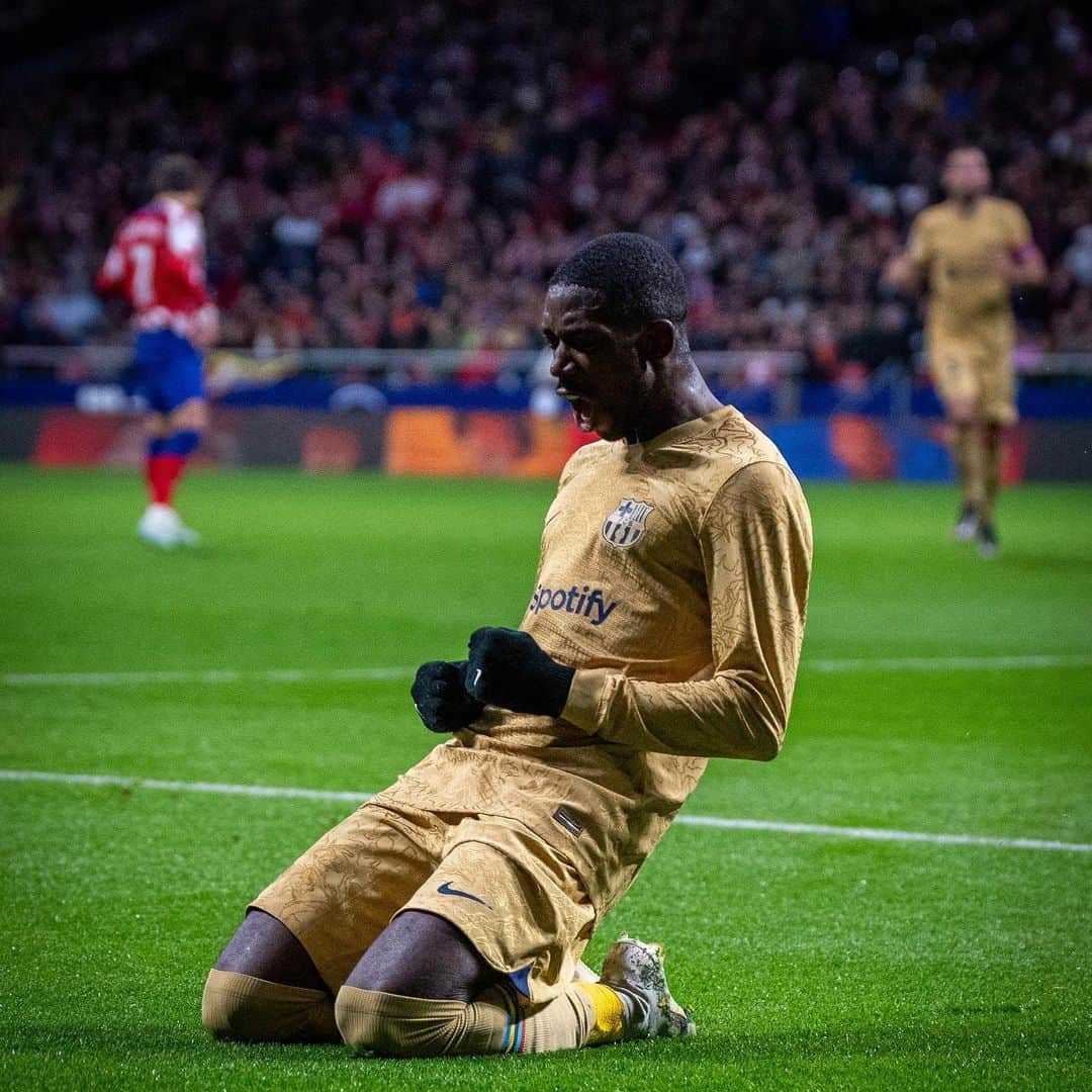 ウスマン・デンベレのインスタグラム：「Enorme victoria, vamosssss!!!!! 🔵🔴 #ForçaBarça! 💪🏿」
