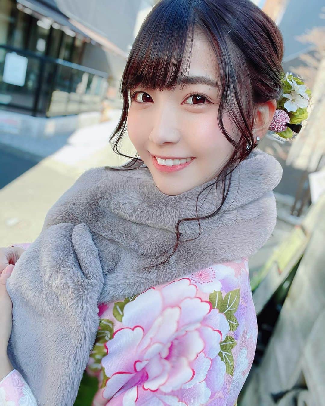 天羽希純のインスタグラム：「久しぶり… まだ諦めてないから。  #新成人 #成人の日 #成人式 #成人式2023 #振袖 #振袖ヘア #着物」