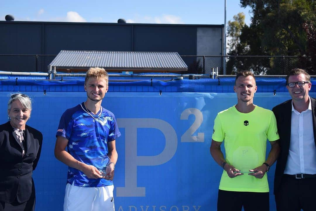 マートン・フチョビッチのインスタグラム：「7th tournament title 🏆 got the trophy, worked hard, had fun 🎾💪🏻」