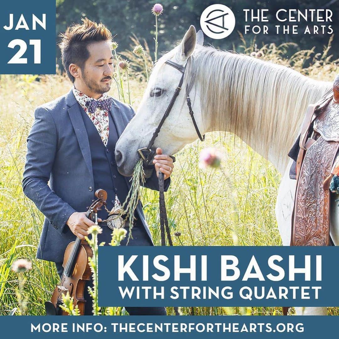 Kishi Bashiさんのインスタグラム写真 - (Kishi BashiInstagram)「Jan 21! Grass Valley, CA! come catch me in my most favorite elegant setting with a string quartet.  (You can hear what it’s like in my “String Quartet Live!” Album)  @thecenterforthearts . Tickets still available!   Cover art by @johnleedraws .  (Horse’s appearance not guaranteed)」1月10日 12時23分 - kishi_bashi