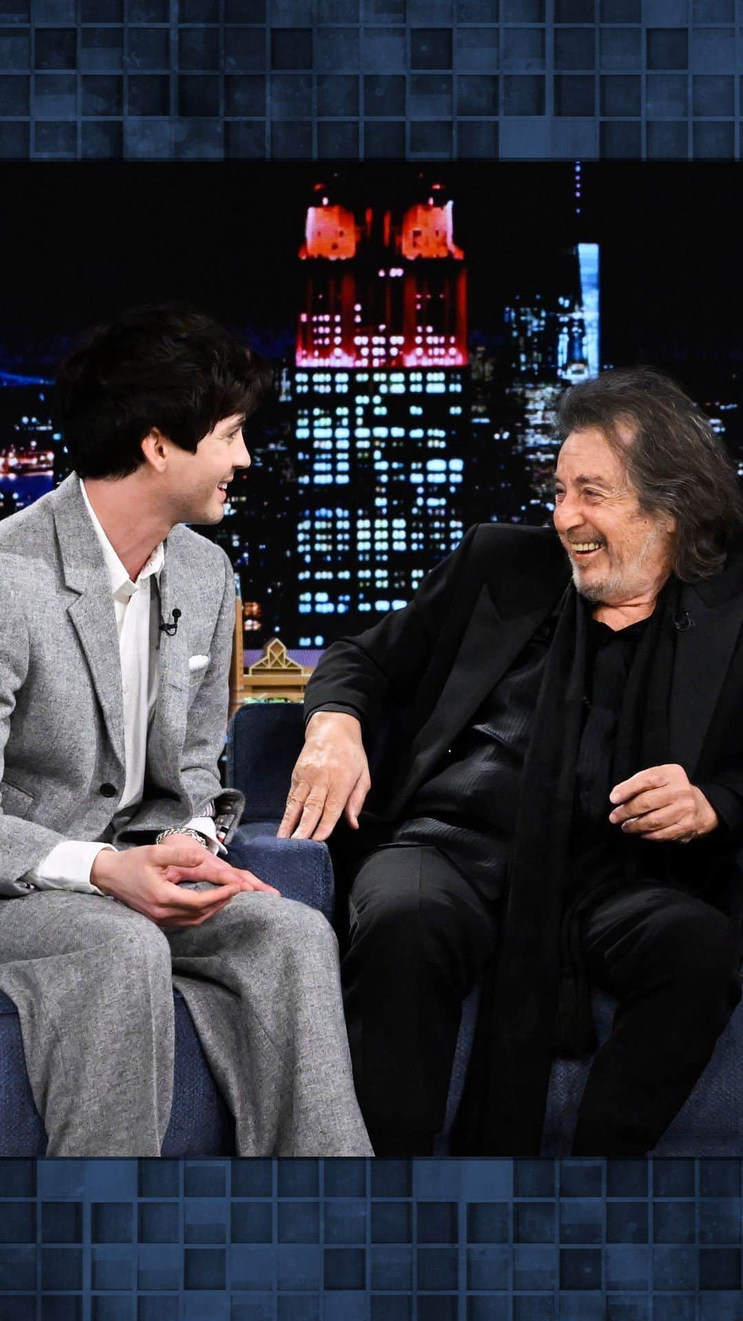 ローガン・ラーマンのインスタグラム：「@loganlerman on working with Al Pacino in @huntersonprime: “To be able to spend so much time with you has been one of the greatest joys, experiences, everything in my life.” #FallonTonight」