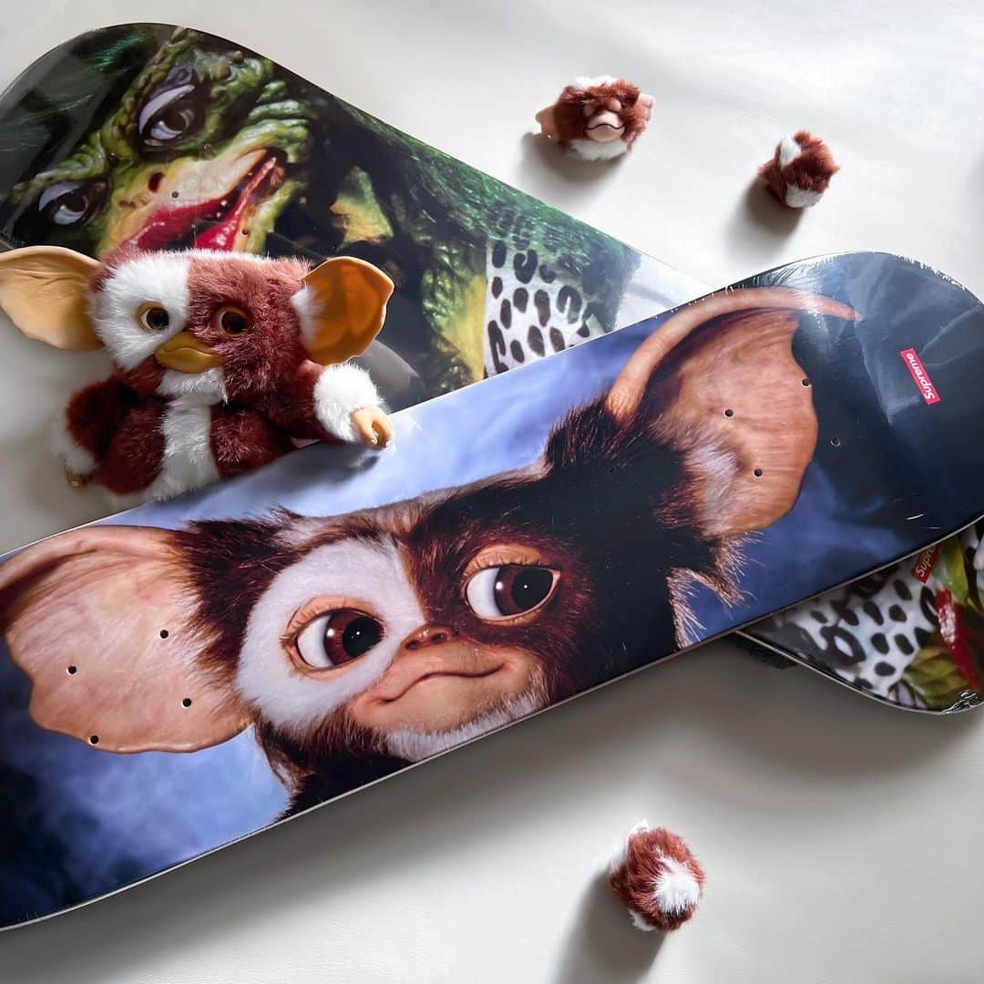 Supreme Mihoのインスタグラム：「🤎🤍🤎 ✩ 💓Gizmo💓 ✩ 🔗Gremlins Skateboards ギズモだいすき🫶🏼❤️ ✩ #supreme #gremlins #ギズモ #シュプリーム」