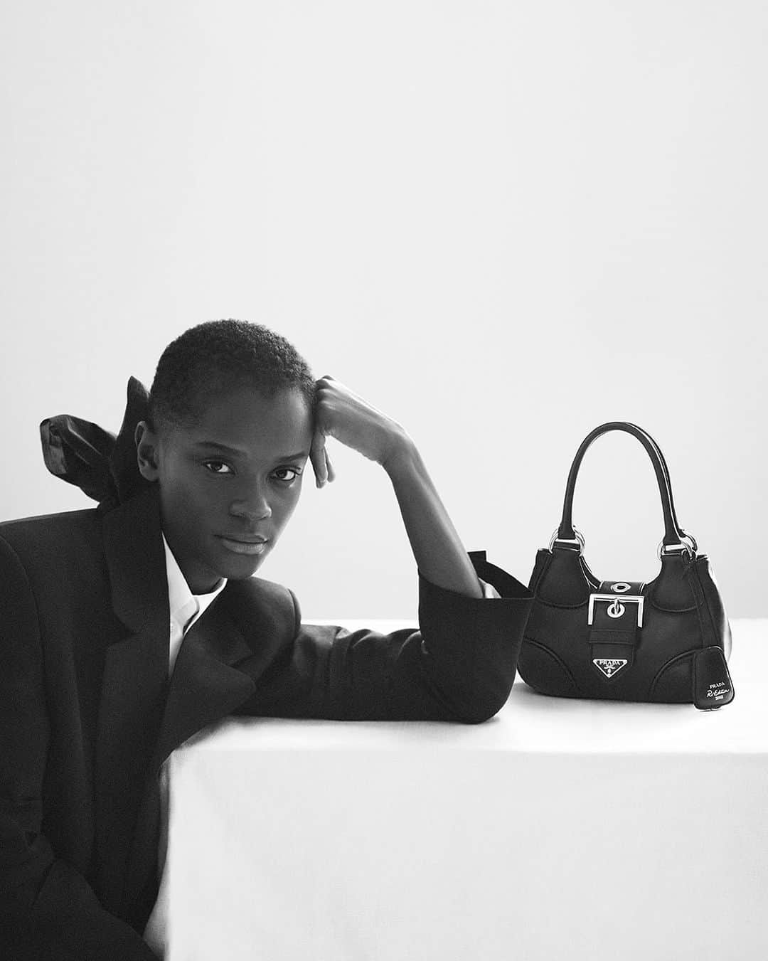 letitiawrightのインスタグラム：「The #PradaSS23 campaign.  Inspired by the history of avant-garde cinema.  Beautiful Photography by @davidsimsofficial.   @prada  #prada #ad」