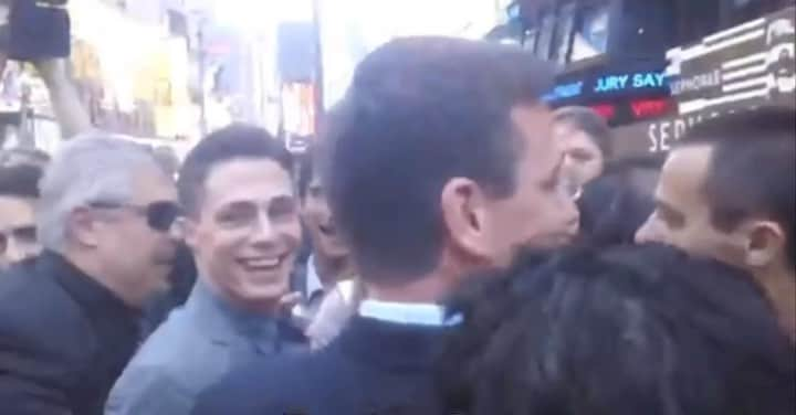 コルトン・ヘインズのインスタグラム：「2 weeks until @teenwolf The Movie on @paramountplus 🥹 Here’s a #tbt of @tylerposey58 @hollandroden & I in Times Square on our way to ring the closing bell at NASDAQ after the show premiered ❤️ #teenwolfthemovie #teenwolf」