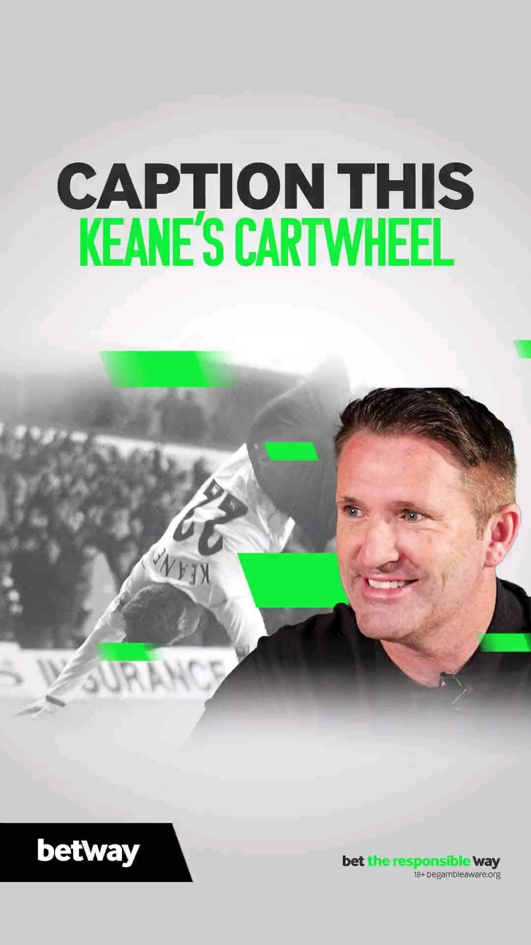 ロビー・キーンのインスタグラム：「One of football's most famous celebrations. 🤸‍♂️  @robbiekeane reveals the story behind the cartwheel in Caption This.  Click the link in @betwayuki's bio to watch the full video. #ad」