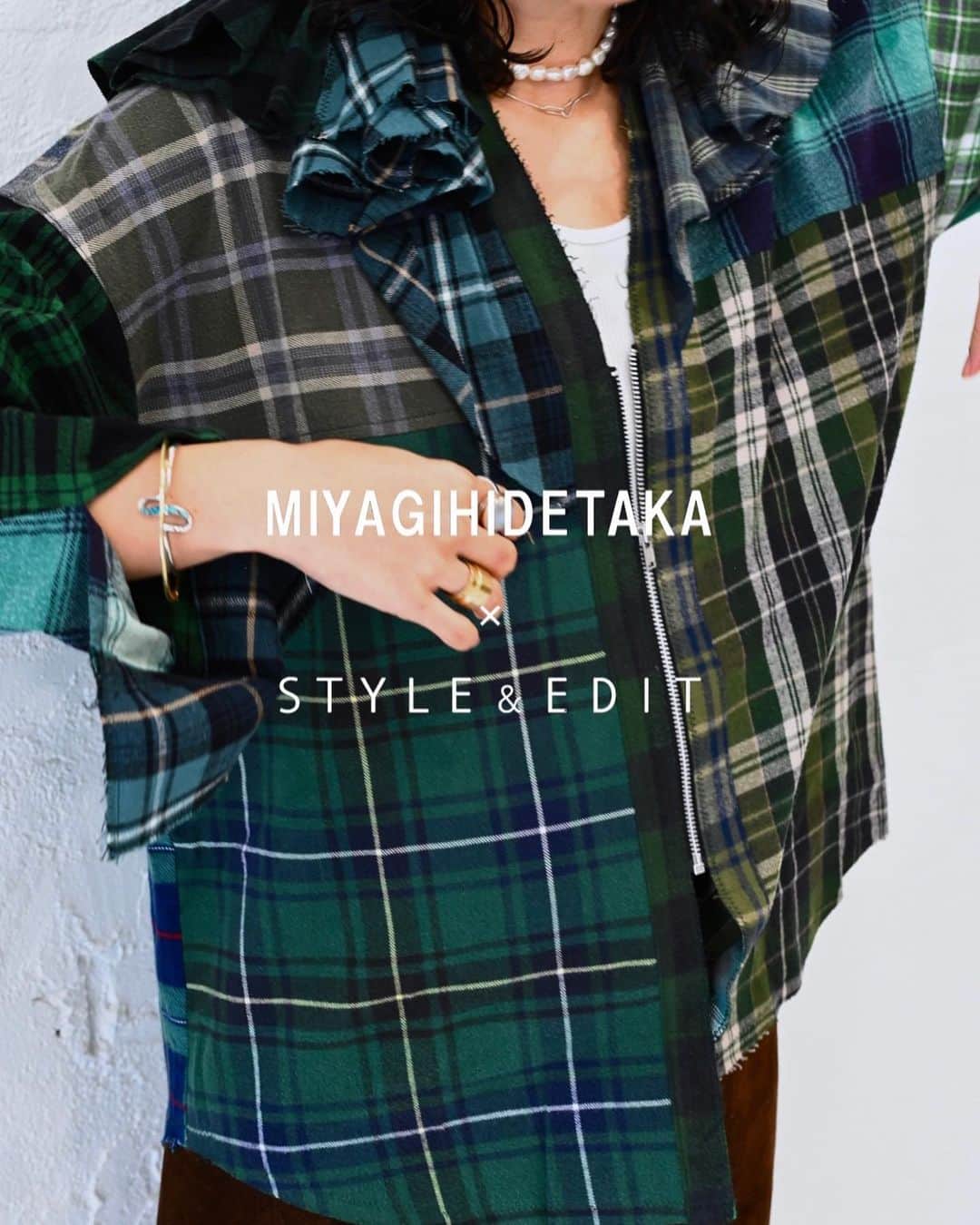 STYLE & EDIT officialのインスタグラム：「1/18(wed)Release  MIYAGIHIDETAKA × STYLE&EDIT  シーズンを設けることなく自身が着たいモノ、作りたいモノを不定期に発表していくMIYAGIHIDETAKA @miyagi_hidetaka と初のコラボレーション。   古着のネルシャツを再構築した、フリルが特徴のシャツは、STYLE&EDIT限定のデザインです。 ネルシャツはデザイナー自身が好きな柄・色をピックアップしているため、全て1点もの。 MIYAGIHIDETAKAのリメイク商品の特徴の１つとして古着の生地のロスを出さないようなパターン設計・デザインを意識しており、今回のシャツもまたそこに注力したデザインとなっています。  MIYAGIHIDETAKA × STYLE&EDIT  frilly shirt 41,800円  カラー：BLACK/BLUE/GREEN/BROWN  ■展開店舗：日本橋・新宿・玉川・横浜・大阪・京都 ■オンライン：タカシマヤファッションスクエア　@tfs_fashion_official   ■INSTA LIVE：1月17日(火)19:50 START  ※入荷のカラー・柄は店舗によって異なります。 ※ ※お一人様1点のみお買い上げいただけます。 ※タカシマヤファッションスクエアでは1月17日(火)18時より販売 ※数に限りがございます。品切れの節はご容赦くださいませ。  #styleandedit  #takashimaya  #miyagihidetaka」