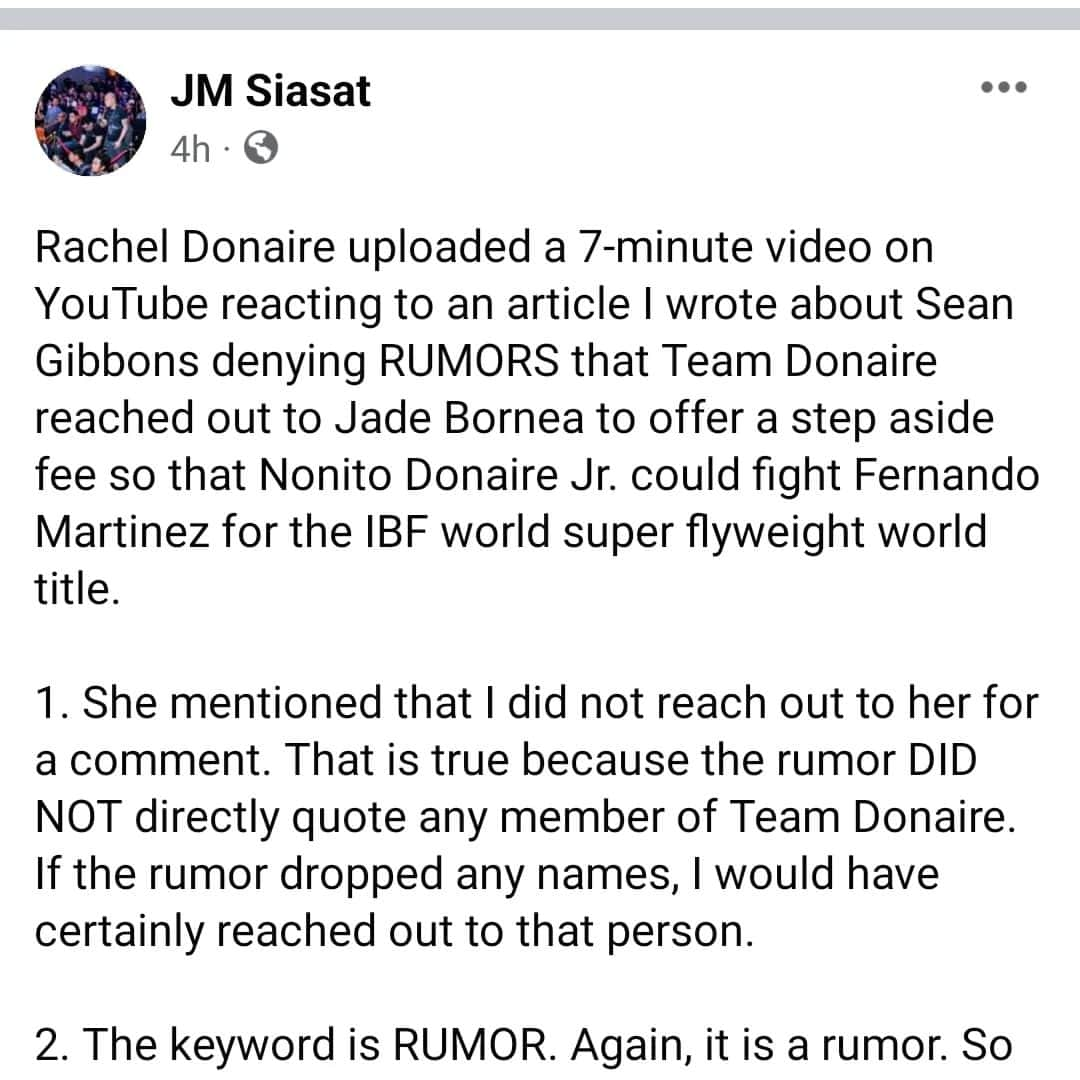 Noito Donaireのインスタグラム：「Let's not play games.  I AM team Donaire and Rachel is Team Donaire as my manager.  That being said, i do NOT negotiate.  I also respect that PROCESS and who is suppose to be doing said conversations of a step aside which is not me nor my team.. There is no one else allowed to speak on behalf of our Team so when you address MY Team under circumstances and shadow it with anonymous finger pointing, WE as Team Donaire will respond.  So, who then if not me or Rachel were you referring to?   I've heard you call Rachel and confirm or deny rumors and yet now you playing the fences and must of forgot how to contact her, or were you just wanting to ride the wave?  And me saying riding the wave is nicely put for something else.」