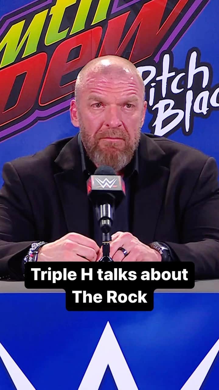 トリプルHのインスタグラム：「Will we see @therock at #WrestleMania? @tripleh gives an interesting answer… #RoyalRumble」