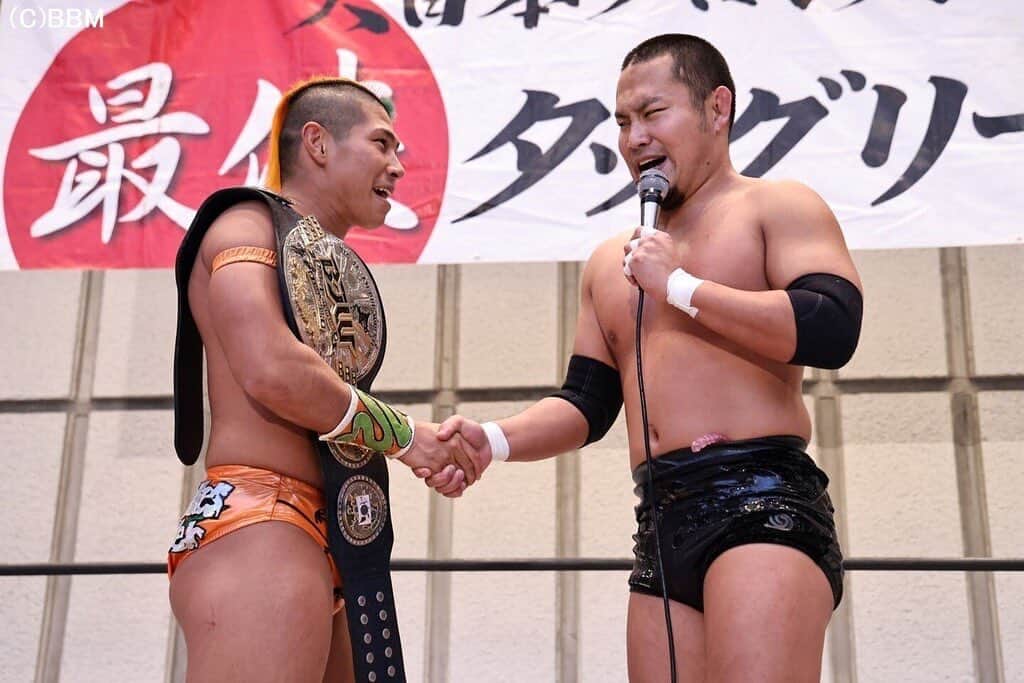 のインスタグラム：「BJW認定ジュニア次の挑戦者は阿部さん。  僕が心の底からタイトルマッチをやりたかった選手であり、やらなければいけない選手。  そしてお客さんが1番観たいであろう試合。  5年間の前哨戦では全て負けてるけどタイトルマッチは必ず勝ちます。  大事なところでスベる人間ではないので。 #bjw」