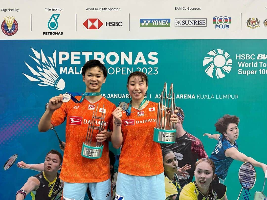 東野有紗のインスタグラム：「Malaysia Open🥈 Thank you for all your support!!  Happy to be back in this place again. Come back stronger.  I'll do my best next week too🇲🇾→🇮🇳  マレーシアオープン2位でした！ たくさんの応援ありがとうございました。 またこの場所に戻ってこれて、凄く楽しかったです🥳 また来週も頑張ります！！  #ワタガシ #Malaysia open  @badmintonphoto_official」