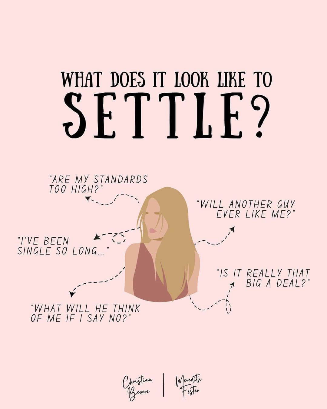 Meredith Fosterのインスタグラム：「Settling isn’t so much about who, but rather, what!  What are you allowing yourself to believe? What is God’s best for your life? What are your non-negotiables? What is your relationship being built on?  Settling is tempting because it seems to hasten the delivery of a heart’s longing. But in reality, it only halts our trajectory. If you’ve said any of the above phrases to yourself, know 1.) you’re not alone and 2.) you don’t have to settle!  I’m so excited for our “Sis, Don’t Settle” MasterClass with @meredithfoster to go live Tuesday, Jan. 17th! To all the @thehusbandsbible members and everyone who signs up through the link in my bio, we’ll see you there!」