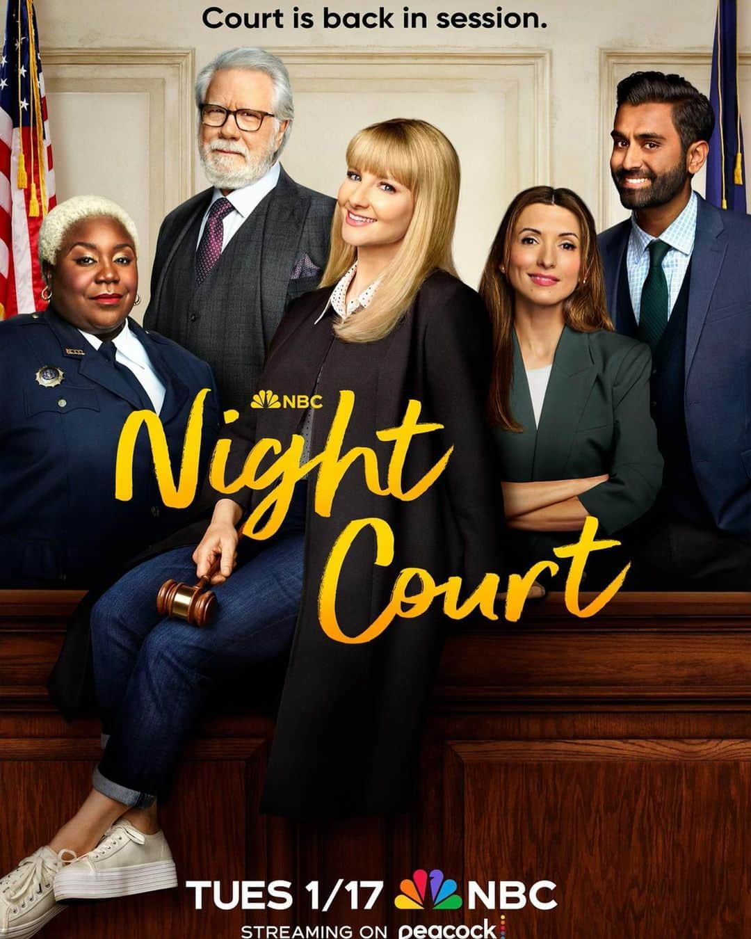 クナル・ネイヤーのインスタグラム：「Tomorrow! This gem of a human being @melissarauch has worked tirelessly to bring this to the screen. The world needs a good comedy, we all need more laughter, we all need Night Court. Who’s tuning in!??」