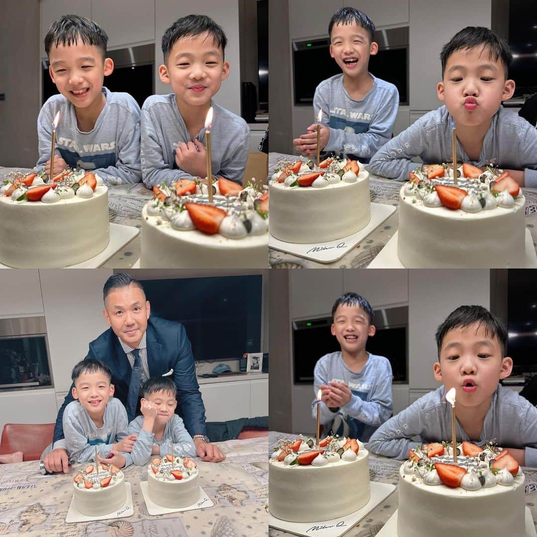 ファン・ウェイチーのインスタグラム：「你們是媽媽前進下去的動力，happy 8th birthday my boys❤️」