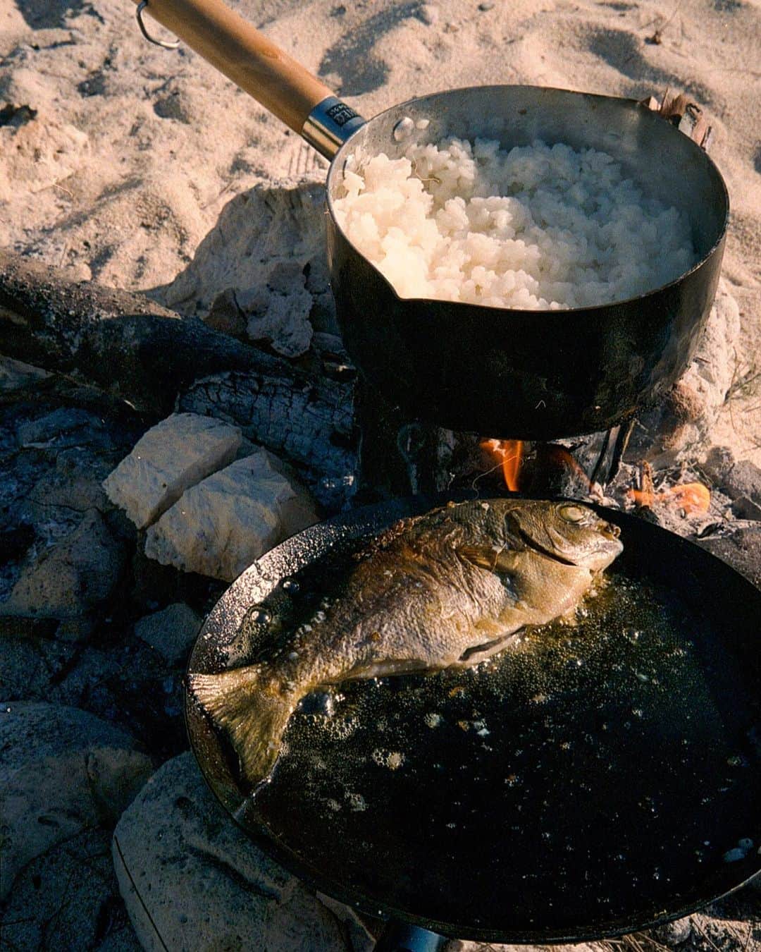 岩澤史文さんのインスタグラム写真 - (岩澤史文Instagram)「今年の年明けはSNSと離れて沖縄の無人島で2泊3日のキャンプ？をしてました。  無人島には最低限の道具と1日1合のお米だけ持っていきました。食料は基本現地調達なのでずっと釣りをしたり、食べれるものを探したりしていました笑  無人島は本当に自分と自然だけなので、行く前はクソ暇になりそうやな〜と思っていましたが、実際行くと宿を作ったり、火を作ったりと道具がない分いろいろ時間がかかって暇な時間はほぼなかったです。なんなら忙しかった！  毎日朝起きて、釣りして、食べて、釣りして、食べて、寝る。めちゃくちゃLIFE IS SIMPLEな生活を送っていました笑　考えや悩みを全て忘れて食べることしか考えてない3日間はリフレッシュできる最高の時間でした笑　  何もない無人島でも家を作るとめちゃくちゃ楽しかったし、お腹が空いてる時に魚が釣れるとクソ幸せでした。環境が悪くてもその場を全力で生きることで楽しさや幸せを見出せることに改めて気づきました。今年も全力で生きていこうと思います！  #スケボーはお留守番」1月17日 19時44分 - shimon_mdaskater