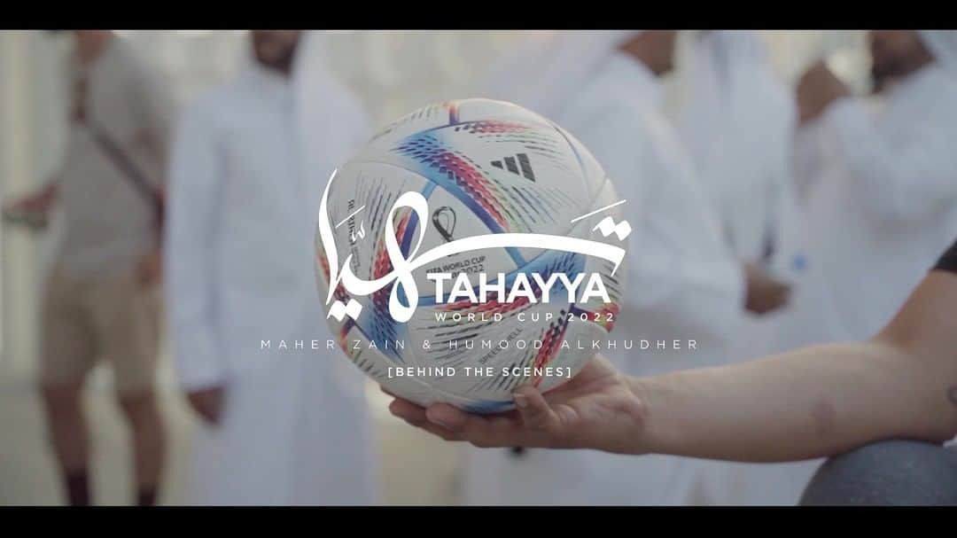 マヘル・ザインのインスタグラム：「So many fun & fond memories alhamdu lillah.. Watch this exclusive behind the scenes video into how we filmed our World Cup music video Tahayya. Enjoy! 😉   #tahayya  #worldcup  #Qatar2022」