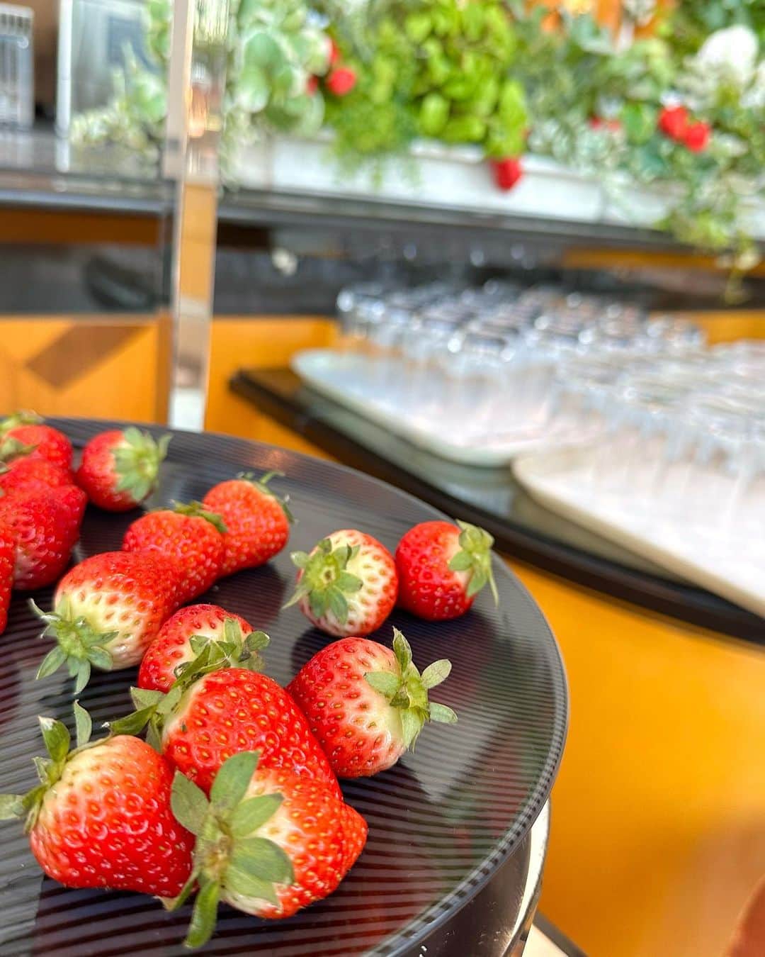 赤嶺紗羅のインスタグラム：「🍓🍓🍓 @imperialhotel_jp_official  　 1番好きなフルーツは🍎🍏笑」