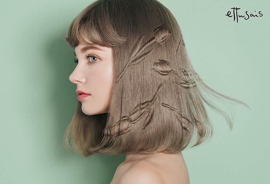 根本亜沙美のインスタグラム：「ettusais 2023 Spring Collection －Flowery  Layared －  #エテュセ #ettusais #wigs #humanhair #haircolor #cosmetics #spring #flowers #型押し」