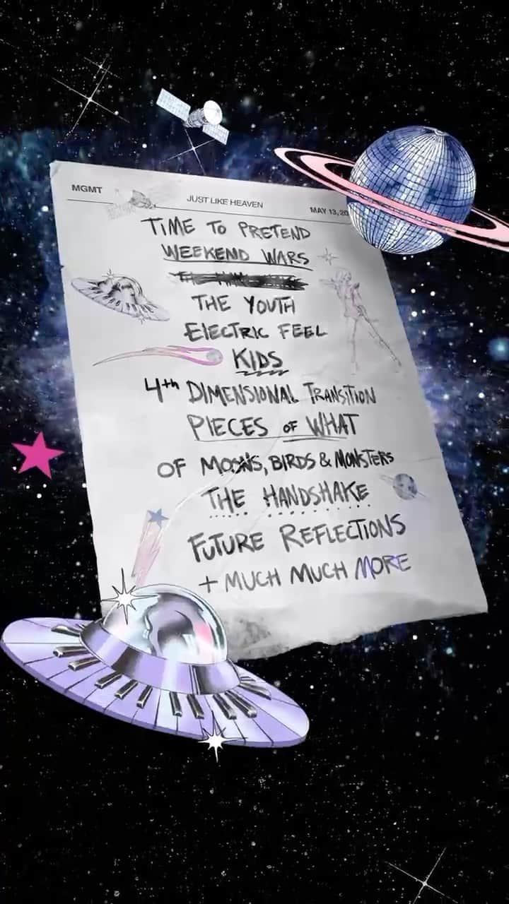 MGMTのインスタグラム：「Oracular Spectacular in full 💫 Register now for early access to Just Like Heaven passes to experience it yourself」