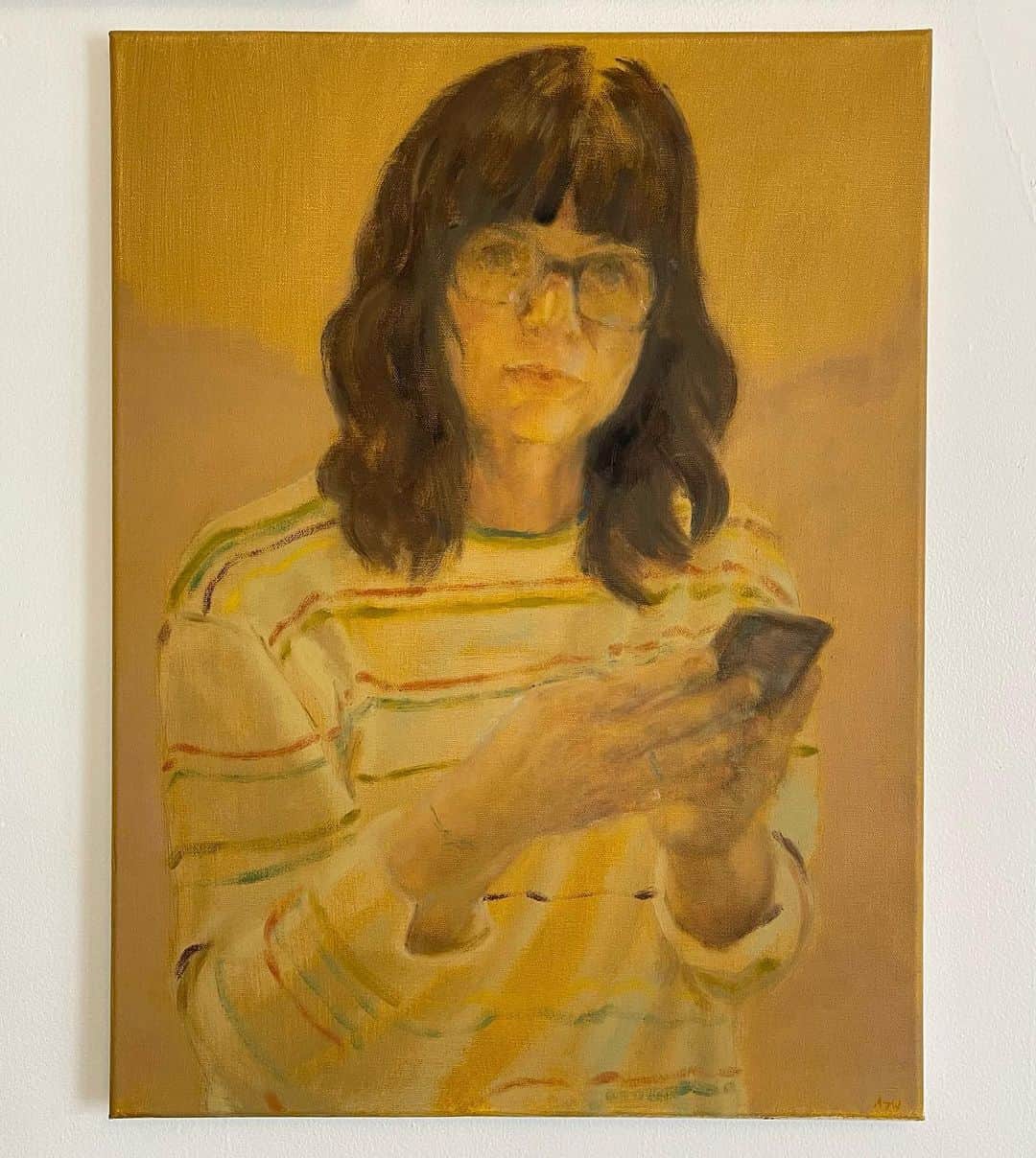 アンドリュー・J・ウェストのインスタグラム：「Annie  Oil on canvas, 18”x24”, 2022  #oilpainting #oiloncanvas #portrait #portraitpainting #figurativeart #figurative #figurativepainting」