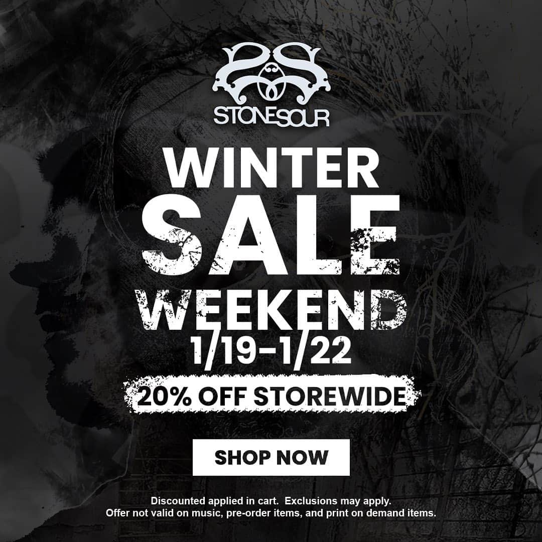 Stone Sourさんのインスタグラム写真 - (Stone SourInstagram)「20% off all weekend long - link in bio.」1月20日 6時56分 - stonesour