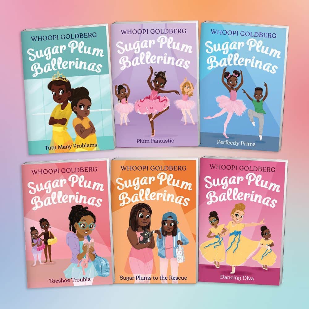 ウーピー・ゴールドバーグのインスタグラム：「All six books of Sugar Plum Ballerinas series are now available with new illustrations. @littlebrownyoungreaders #sugarplumballerinas」