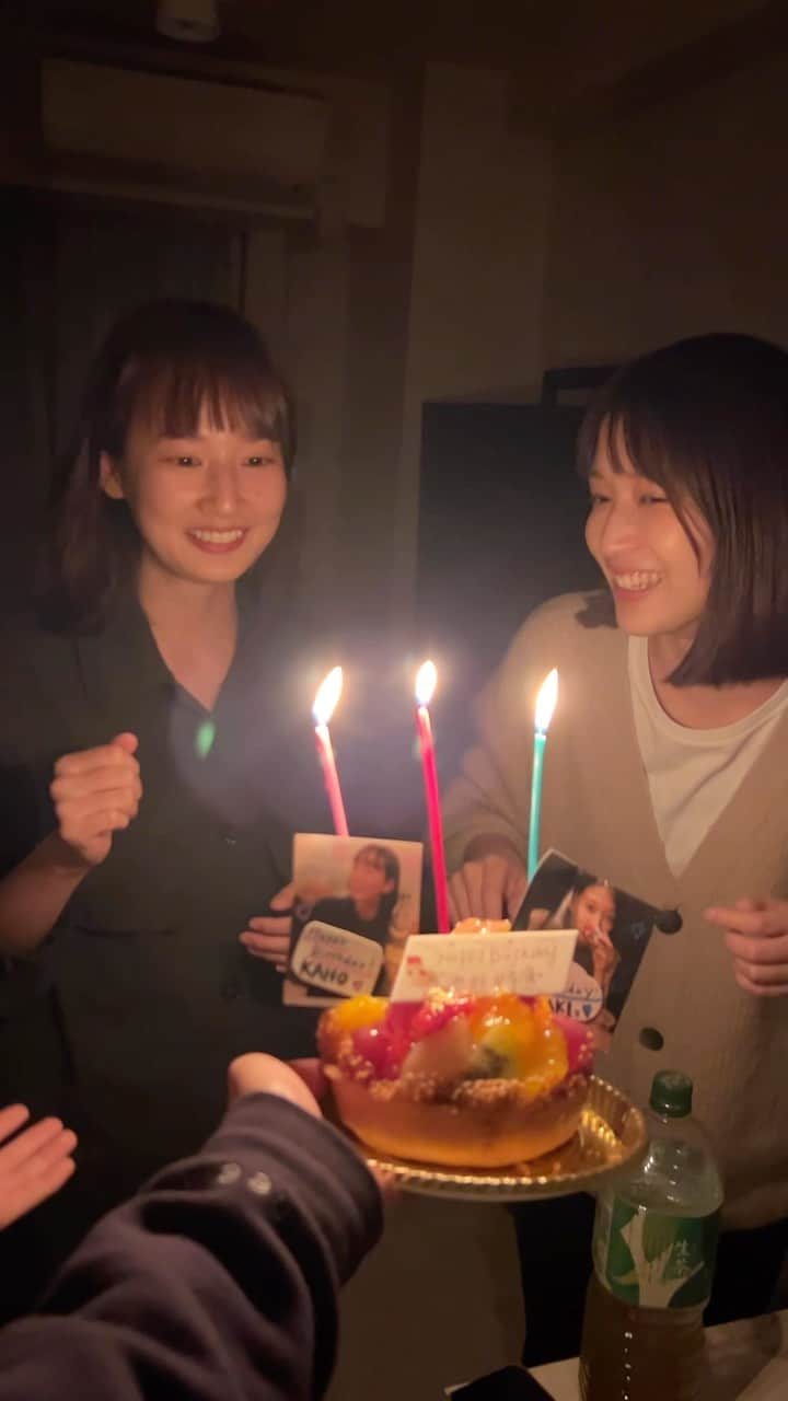 高嶋香帆のインスタグラム：「先日、まきことの合同お祝いをしてもらいました🫶💓 何歳になってもお祝いして頂けるのは嬉しいね！ 皆さまおめでとうコメントありがとうございます🥰」
