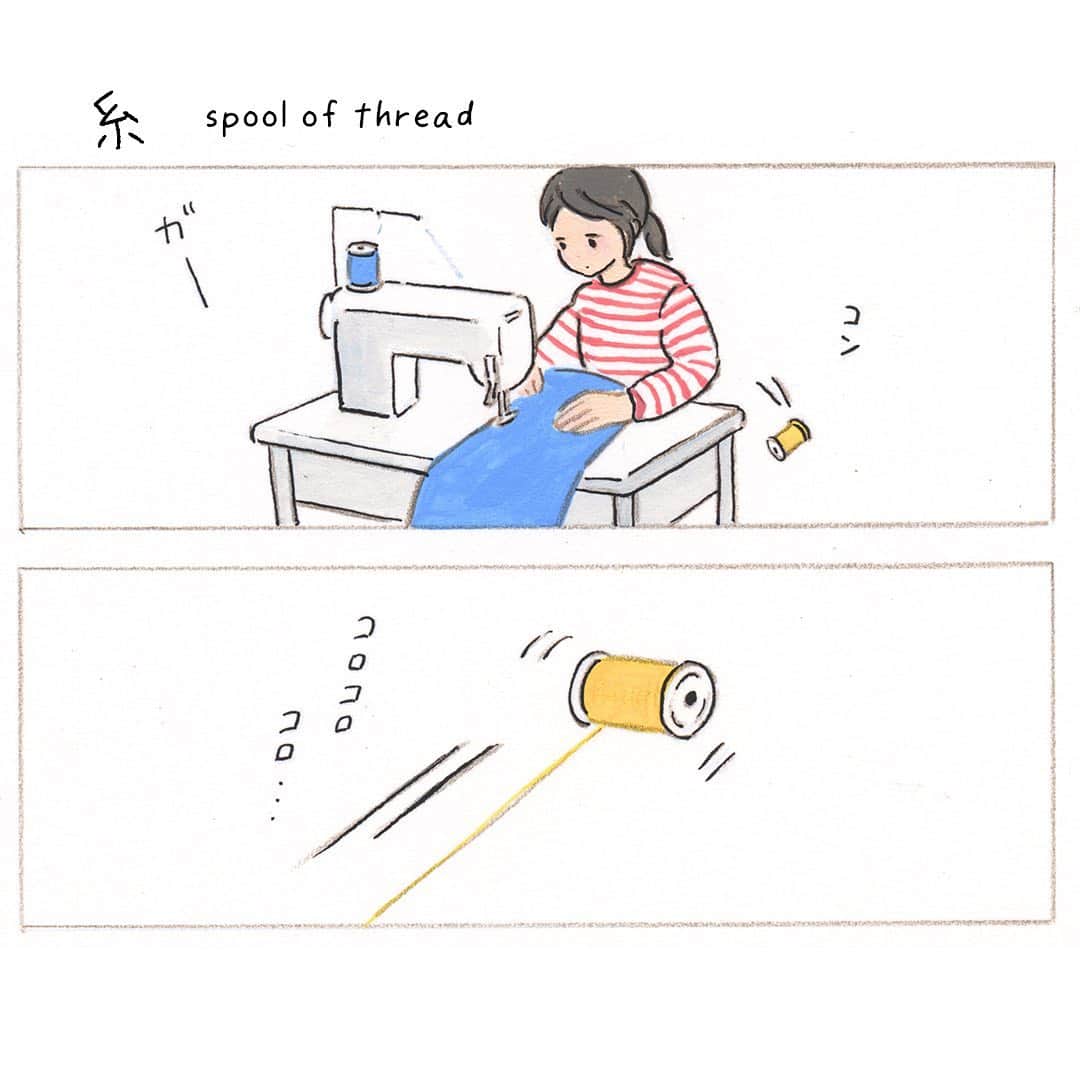 森山標子(しなこ)/Schinakoのインスタグラム：「"Spool of thread"🐇 「糸」🧵✨」