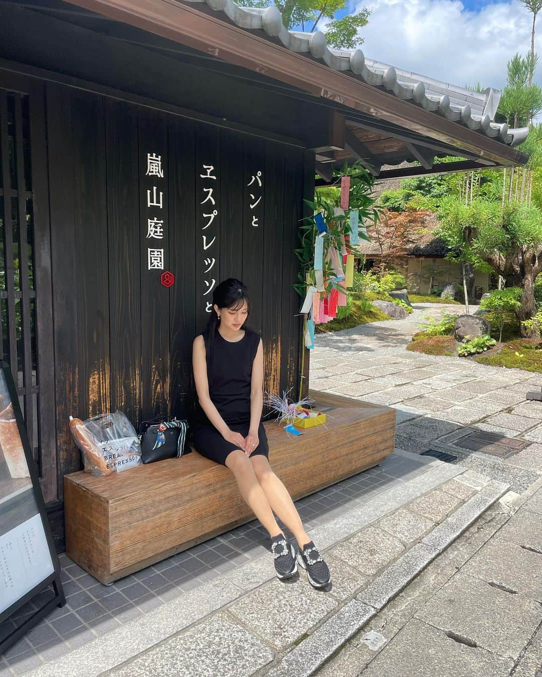 右田里沙(木村里沙) のインスタグラム：「🍞☕️#パンとエスプレッソ#嵐山#京都」