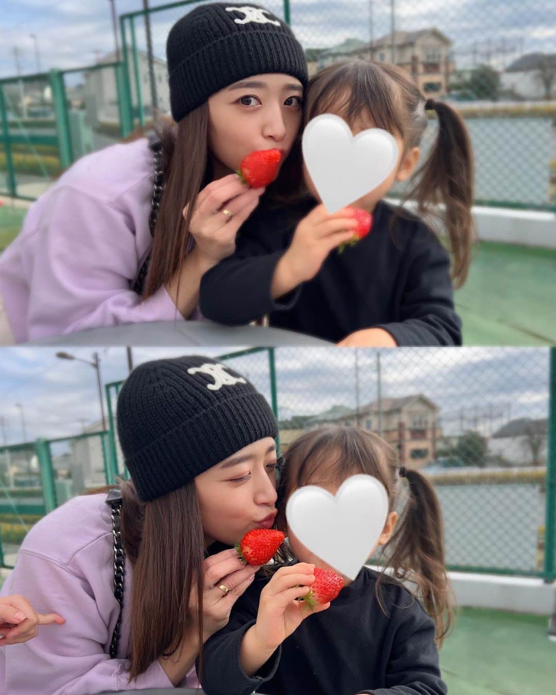 近藤千尋のインスタグラム：「今週の土日も習い事したり たくさん遊んだりへとへとだねぇ💓☺️笑  いちご狩りの季節楽しい🍓😍 帰ってきたけど動けないので ひーぼぉくんにバトンタッチ😚笑 パパの帰りが早いと助かる🥹  よし！明日からまた1週間 頑張りましょう〜☃️❗️❗️  #いちご狩り」