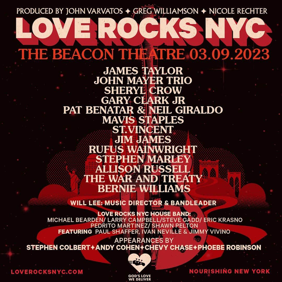 セイント・ヴィンセントのインスタグラム：「I'm excited to join the 7th annual #LoveRocksNYC benefiting @godslovenyc on 3/9 at @beacontheatre! They'll deliver 3.4+ million meals to NYers living w/ illness this year. For more info & tickets visit the link in bio.」