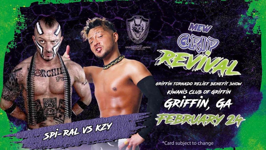 Kzyのインスタグラム：「🚨BREAKING  Just Signed   2.24.23 #mewgriprevival  SPI-RAL vs KZY  🎫🎫 mewgriprevival.eventbrite.com」
