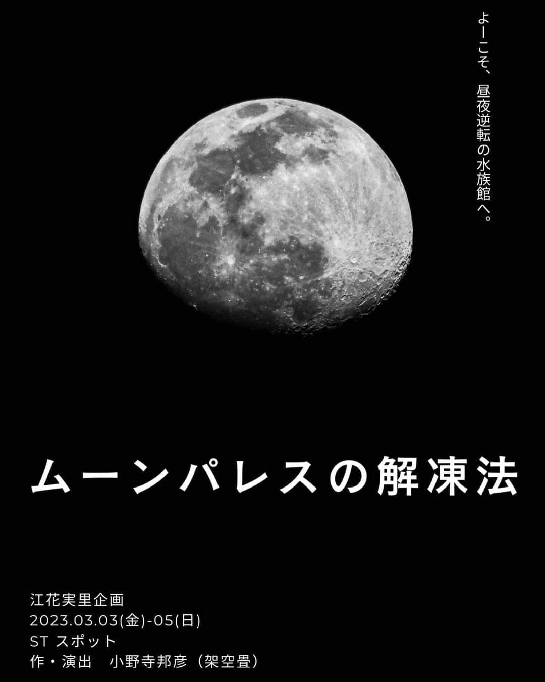 小島あやめのインスタグラム：「【次回出演情報】 江花実里企画『ムーンパレスの解凍法』 3月3日(金)〜3月5日(日) at 横浜STスポット  こちら出演させていただきます！ 大好きな実里さんの企画です！ 作・演はデラさん！メンバーも安心安全大好きさんです🎉 昨日からさっそく稽古に合流しましたが、もうおもしろい予感しかありません！ ニヤニヤしながら気合いがはいりました！ ぜひ、ご来場ください！ 座席数少ないので、ご予約お早めにです🙇🏻‍♂️ プロフィールからチケット予約できます！  #舞台　#演劇　#横浜　#役者　#俳優　#チケット」