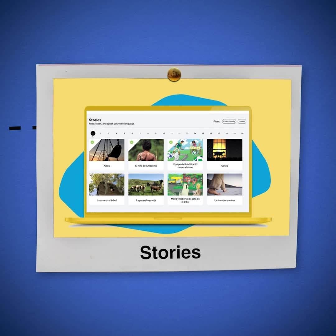Rosetta Stoneのインスタグラム：「Stories are a great way to learn a new language. See how it works at the link in bio 💫」