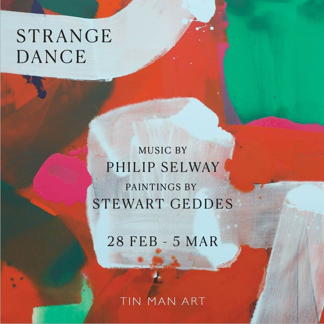 Radioheadのインスタグラム：「To celebrate the release of @PhilipSelway's third solo album Strange Dance and in collaboration with painter @stewart.geddes an exhibit of their work will take place @cromwellplace from 1st-5th March Entry is free - link in bio for tickets」