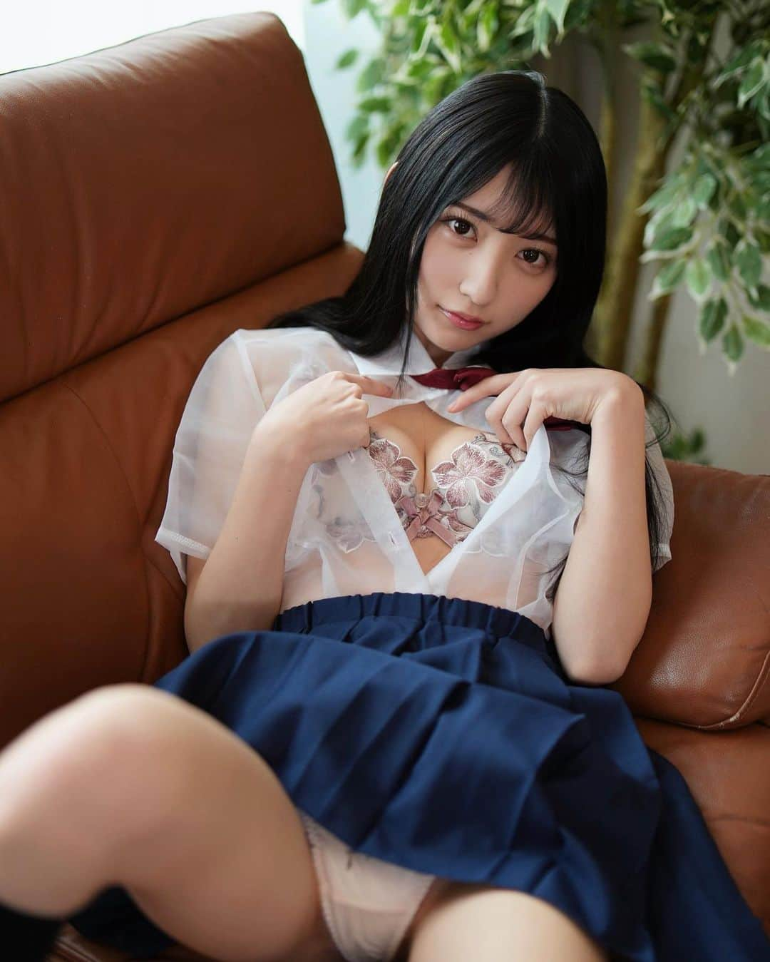 乃木結夢のインスタグラム：「¨♡¨    #撮影会 #グラビア #グラビアアイドル #ランジェリー #制服」