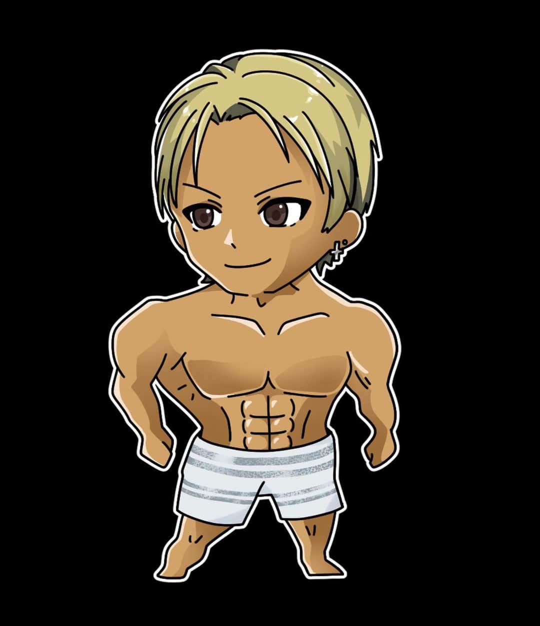 のインスタグラム：「. 俺のデフォルメキャラ作ってくれた😊 有難うございます✨  #筋肉#muscle#workout#training#ワークアウト#トレーニング#筋トレ#bodybuilding#mensphysique#ダイエット#diet#fitness#フィットネス#フィジーク#ボディビル」