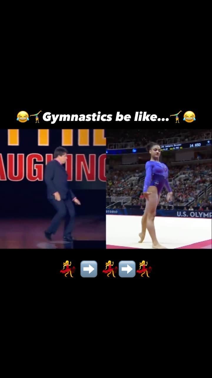 エミリー・チャンのインスタグラム：「an old one but so true 🤣🤣🤣 #corner 😰😨😰😨 #gymnastics #floorexercise #michaelmcintyre #olympics」